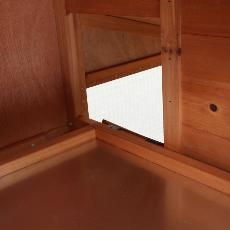 [US Warehouse] 70 inch Wooden Rabbit Hutch Outdoor Pet House Cage for Small Animals with 2 Run Play Area