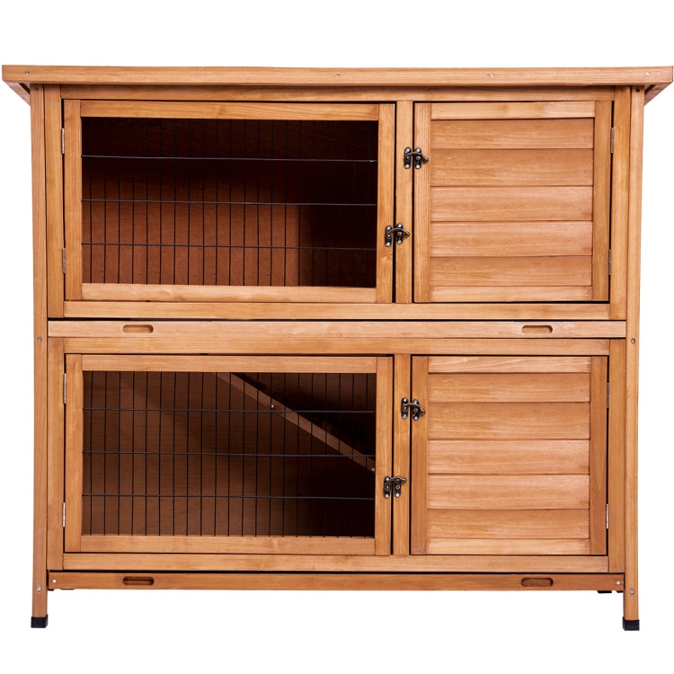 [US Warehouse] Wooden Coop for Chick and Small animal Rabbit Hutch Wood House Pet Cage for Small Animals