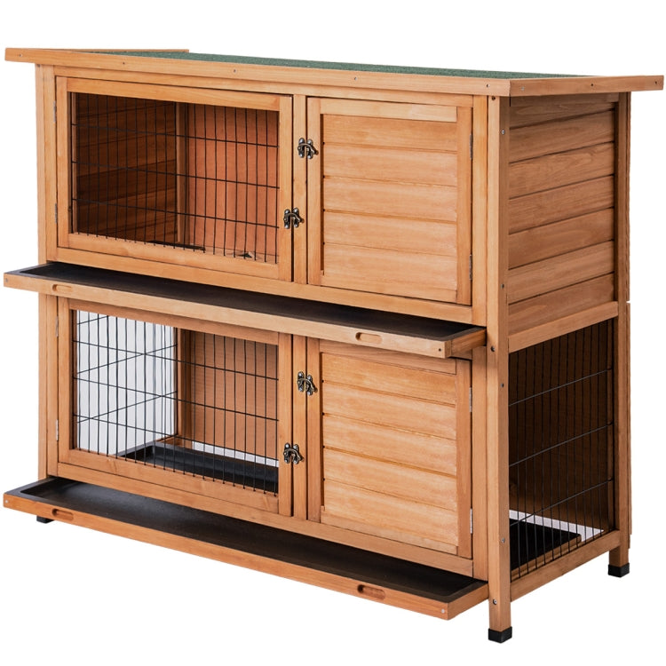 [US Warehouse] Wooden Coop for Chick and Small animal Rabbit Hutch Wood House Pet Cage for Small Animals