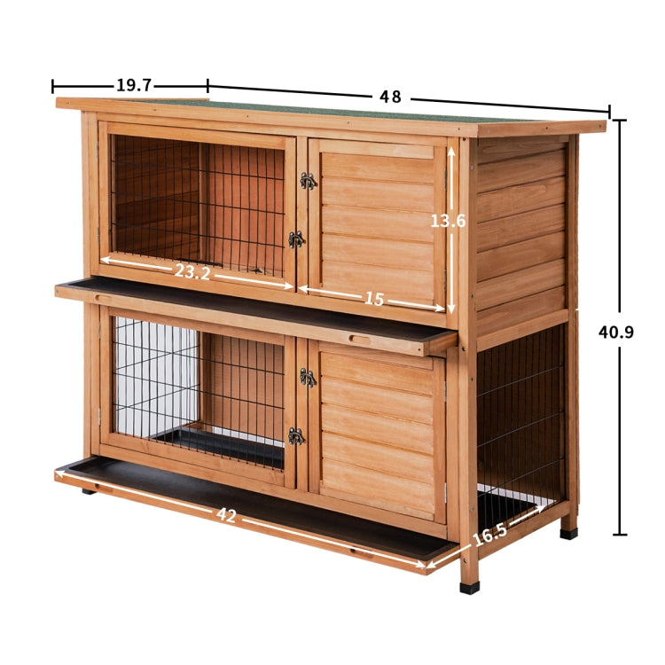 [US Warehouse] Wooden Coop for Chick and Small animal Rabbit Hutch Wood House Pet Cage for Small Animals