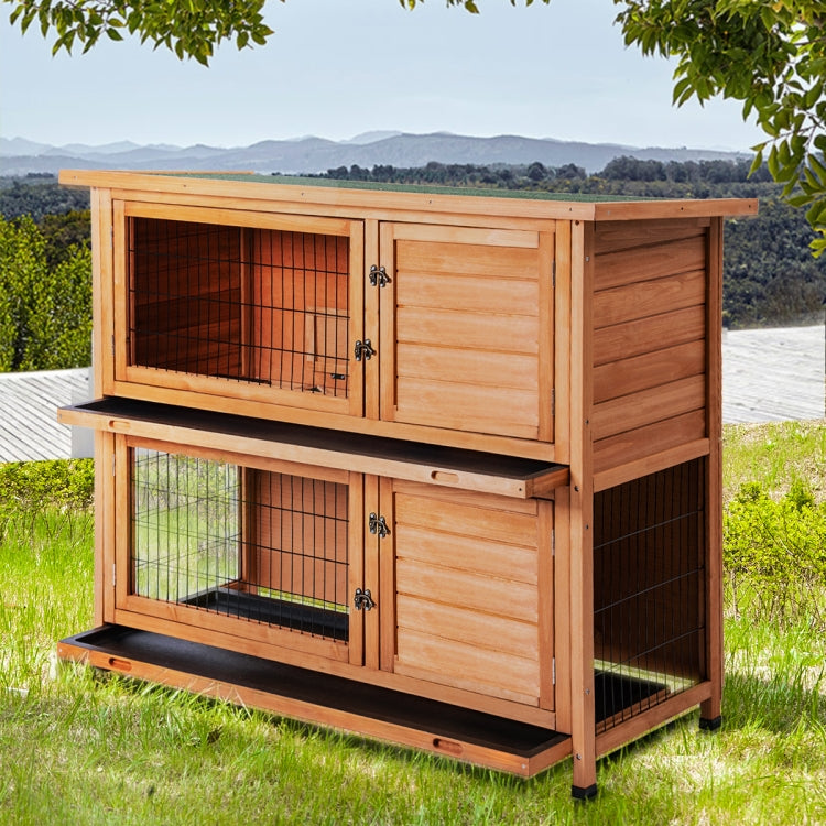 [US Warehouse] Wooden Coop for Chick and Small animal Rabbit Hutch Wood House Pet Cage for Small Animals