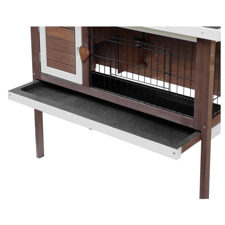 [US Warehouse] Pet Rabbit Bunny Wood House Hutch with ABS Tray