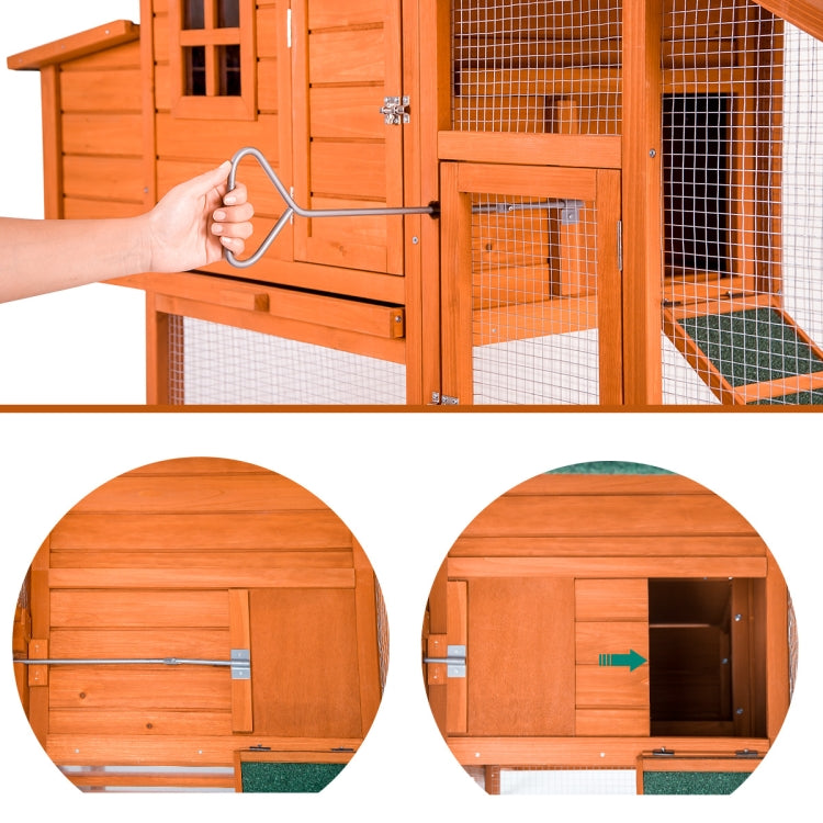 [US Warehouse] Pet Rabbit Hutch Wooden House Chicken Coop for Small Animals