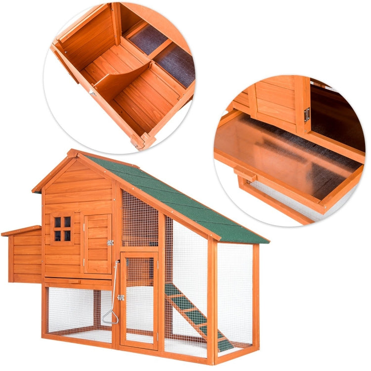 [US Warehouse] Pet Rabbit Hutch Wooden House Chicken Coop for Small Animals