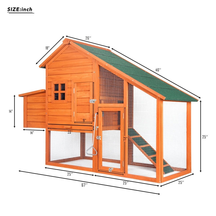 [US Warehouse] Pet Rabbit Hutch Wooden House Chicken Coop for Small Animals