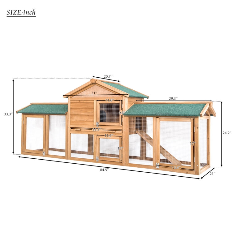 [US Warehouse] Rabbit Hutch Wood House Pet Cage for Small Animals