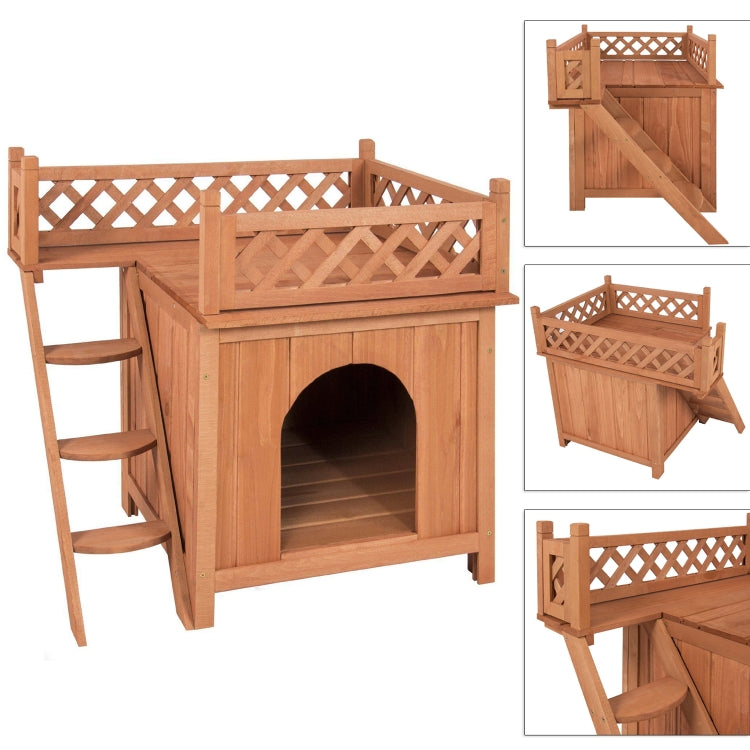 [US Warehouse] Wooden Pet Dog House, Size: 70x49x65cm