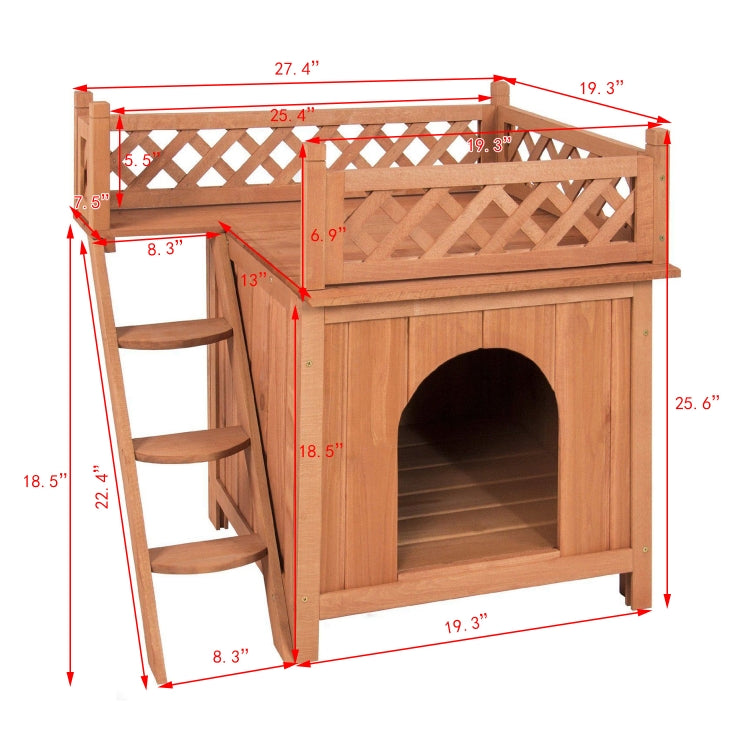 [US Warehouse] Wooden Pet Dog House, Size: 70x49x65cm