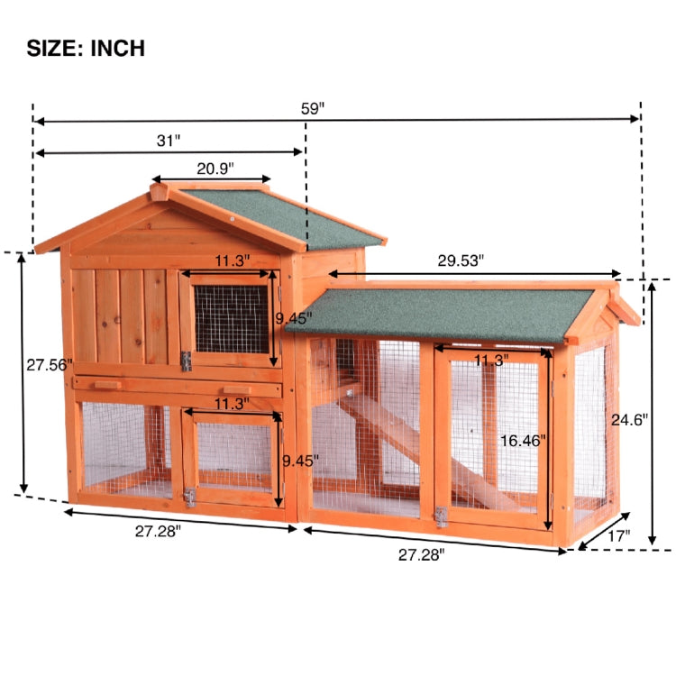 [US Warehouse] Wooden Chicken Coop with Nesting Box