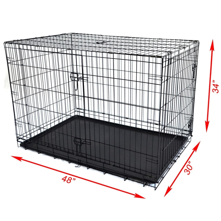 [US Warehouse] 48 inch Large Outdoor Powder Coating Welded Wire Iron Dog Cages