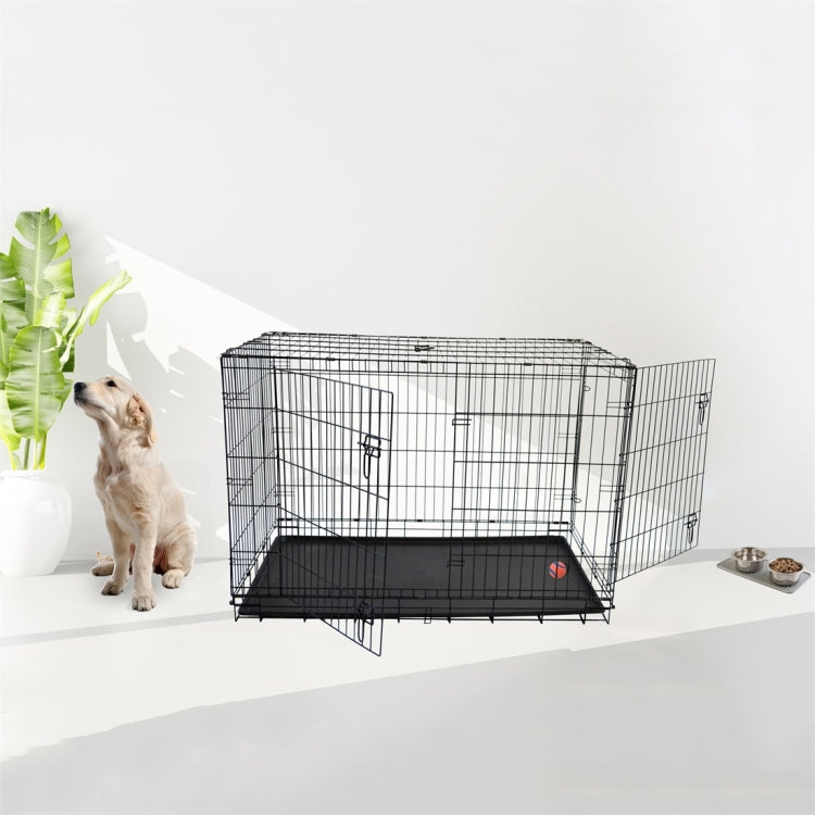 [US Warehouse] 42 inch Large Outdoor Powder Coating Welded Wire Iron Dog Cages