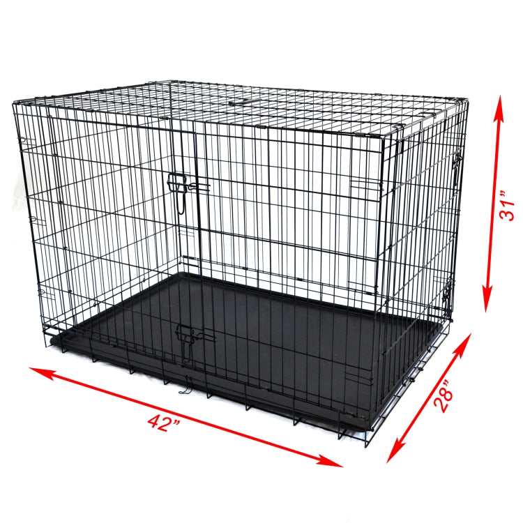 [US Warehouse] 42 inch Large Outdoor Powder Coating Welded Wire Iron Dog Cages
