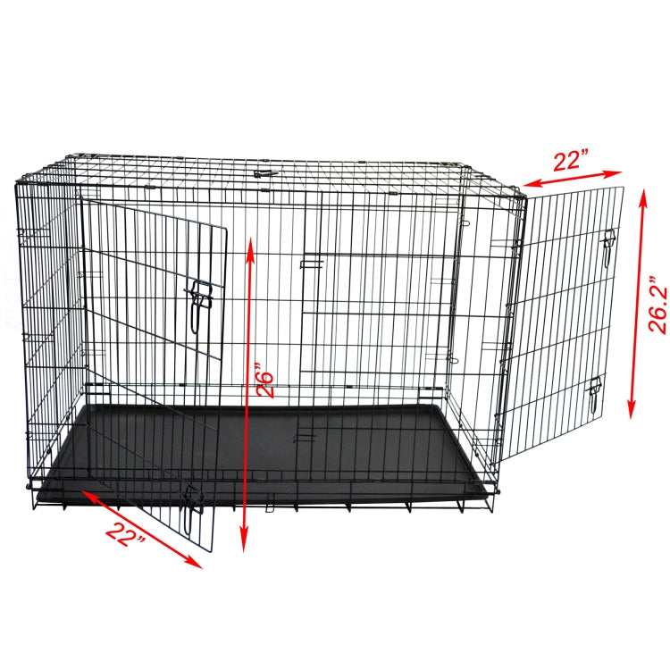 [US Warehouse] 42 inch Large Outdoor Powder Coating Welded Wire Iron Dog Cages