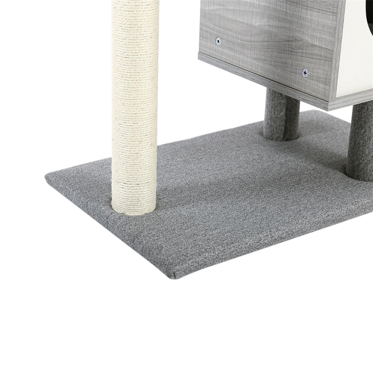 [US Warehouse] 38.8 inch Multi-level Cat Tree Condo Pet Playhouse for Small to Medium Cats, with Sisal-Covered Scratching Posts