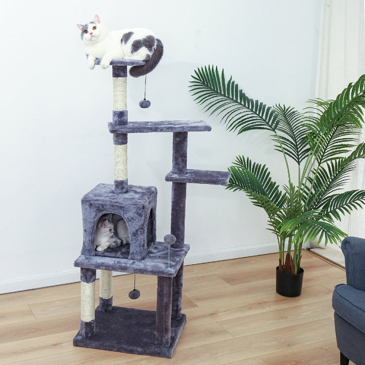 [US Warehouse] 57.1 inch Multi-level Cat Tree Condo Pet Playhouse