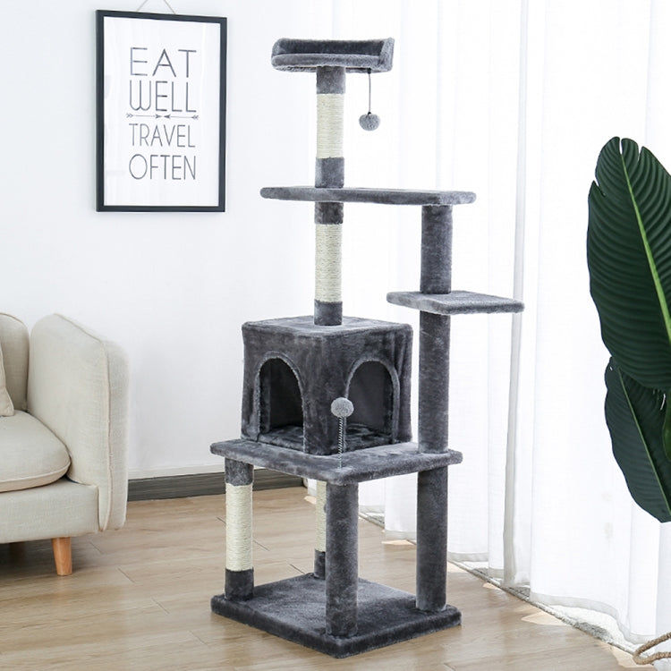 [US Warehouse] 57.1 inch Multi-level Cat Tree Condo Pet Playhouse