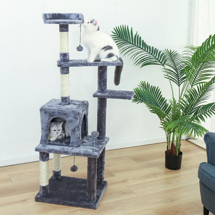 [US Warehouse] 57.1 inch Multi-level Cat Tree Condo Pet Playhouse