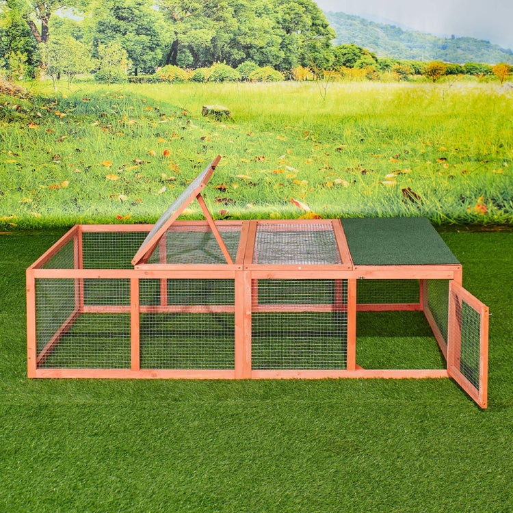 [US Warehouse] Outdoor Wooden Metal Mesh Rabbit Cage Chicken Coop, Size: 70.9 x 39.4 x 18.9 inch