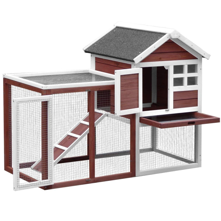[UK Warehouse] Rabbit Bunny Hutch Cage House with Linoleum Roof 2-Tier