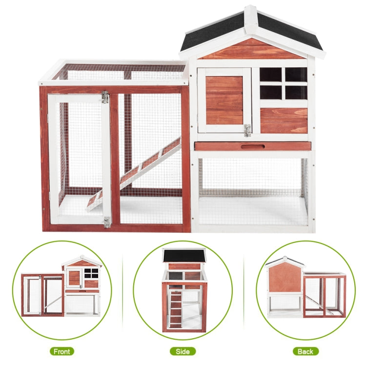 [UK Warehouse] Rabbit Bunny Hutch Cage House with Linoleum Roof 2-Tier