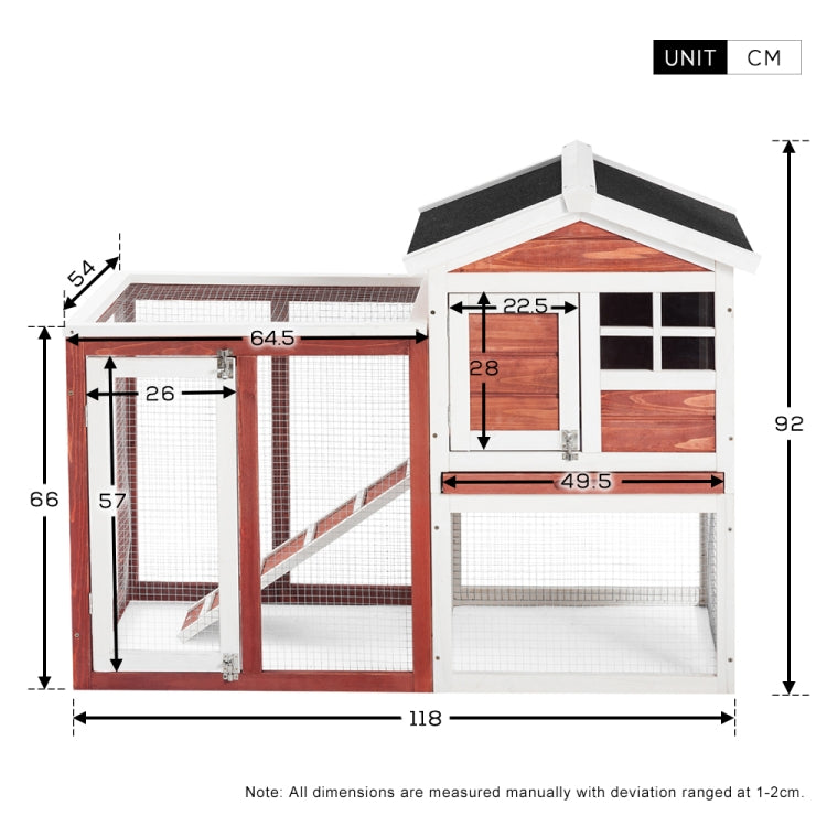 [UK Warehouse] Rabbit Bunny Hutch Cage House with Linoleum Roof 2-Tier