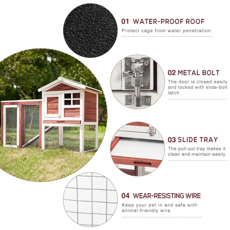 [UK Warehouse] Rabbit Bunny Hutch Cage House with Linoleum Roof 2-Tier