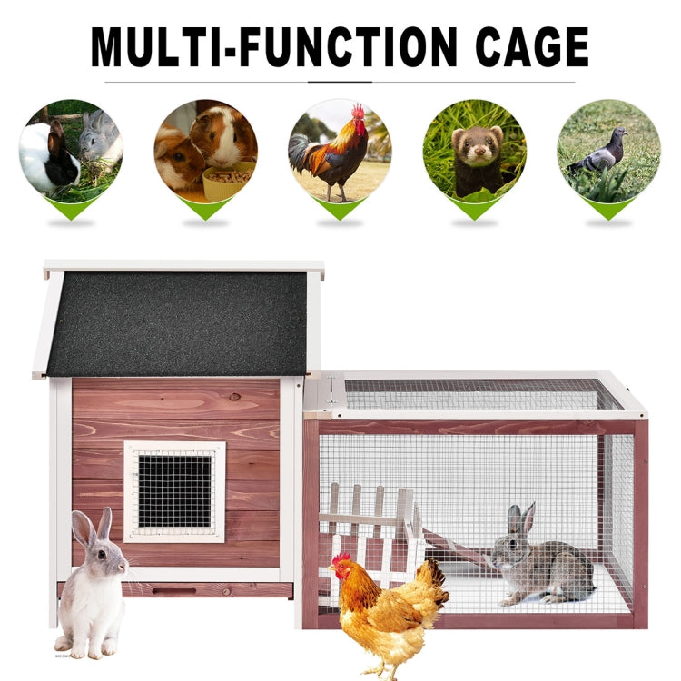 [UK Warehouse] Wooden Indoor Outdoor Bunny Cage with Ladder & Outdoor Run