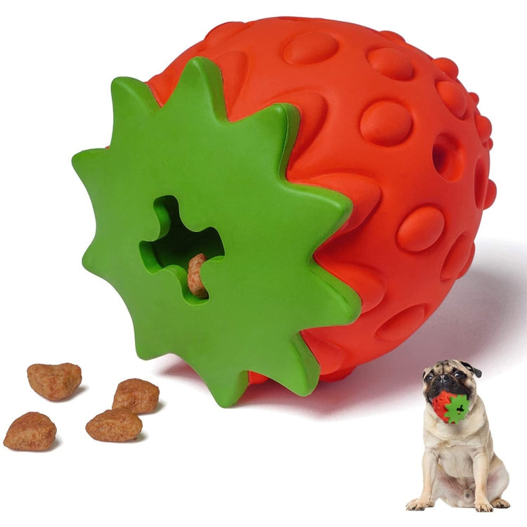 Strawberry Rubber Dog Chew Leaky Food Toy Pet Supplies