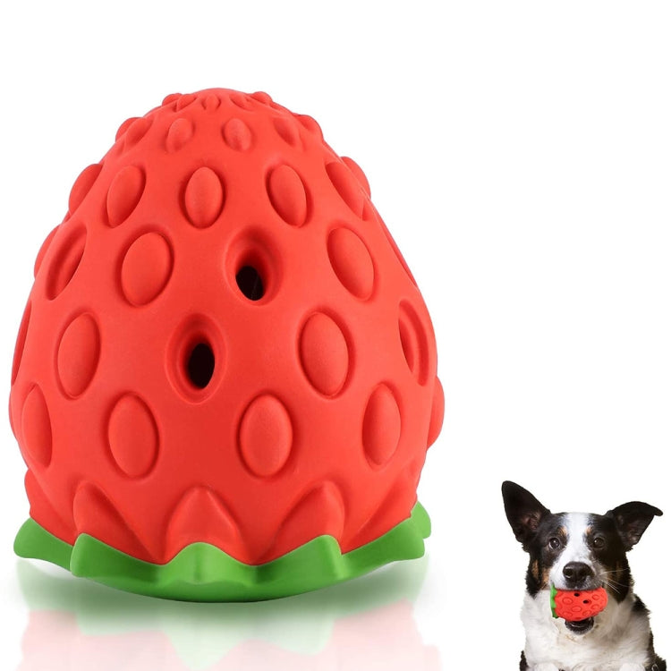 Strawberry Rubber Dog Chew Leaky Food Toy Pet Supplies