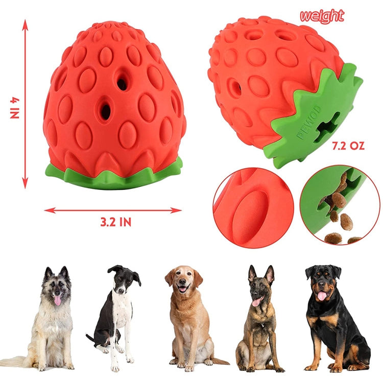 Strawberry Rubber Dog Chew Leaky Food Toy Pet Supplies
