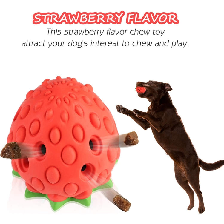 Strawberry Rubber Dog Chew Leaky Food Toy Pet Supplies