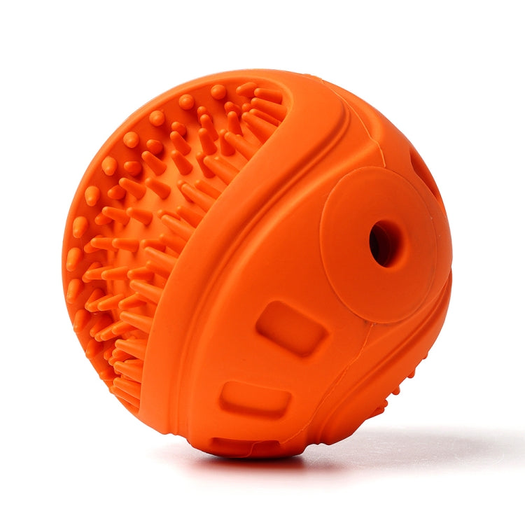 Rubber Teeth Cleaning Pet Strange Call Ball Pet Supplies (Orange)