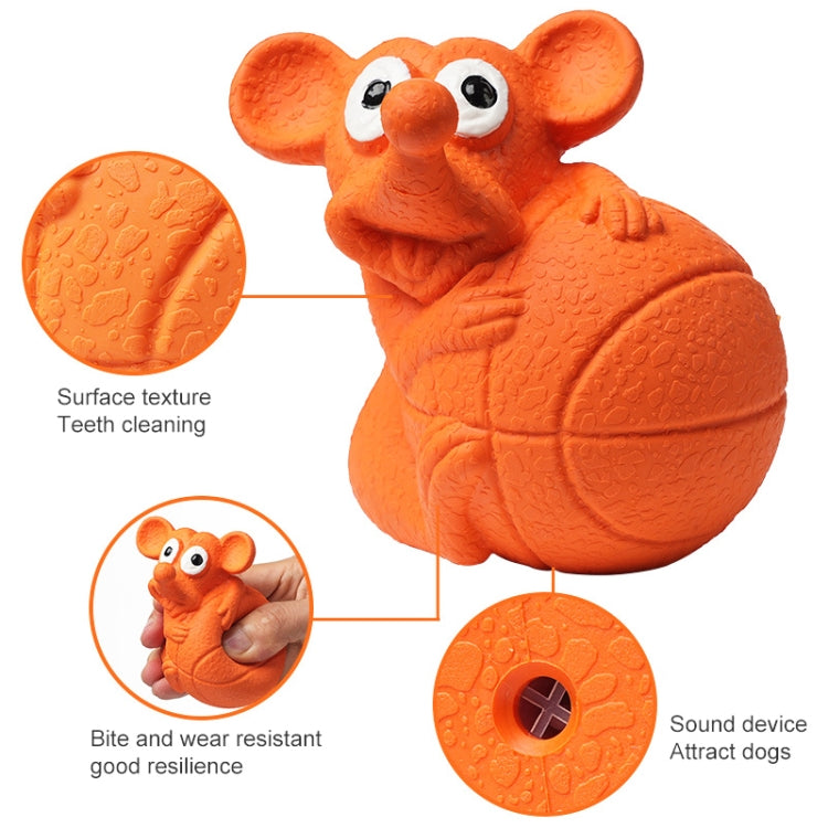 Mouse Basketball Shape Rubber Dog Voice Toy Pet Products