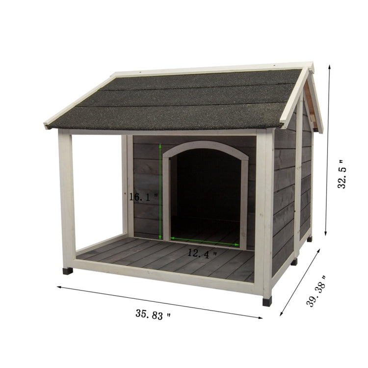 [US Warehouse] Wooden Pet Puppy Dog House, Size: 35.83x39.38x32.5 inch