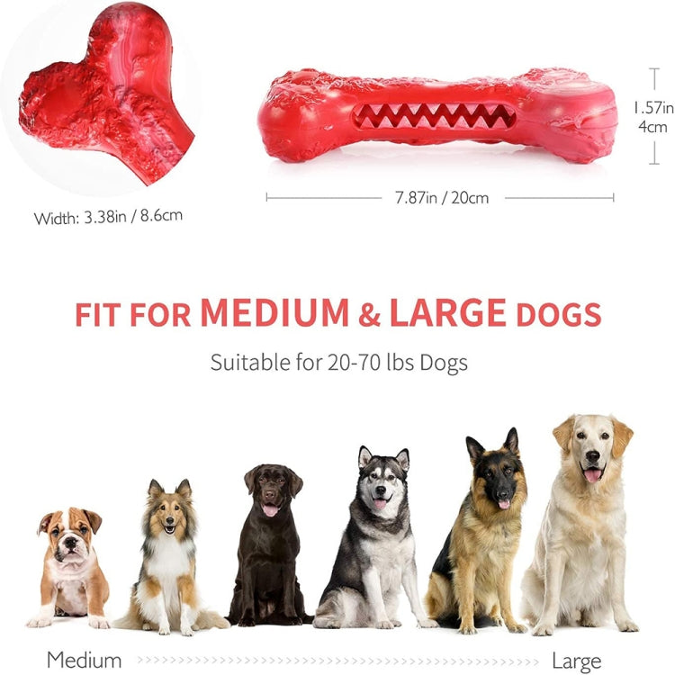 Rubber Bone Shape Dog Tooth Cleaning and Leakage Toy Pet Products