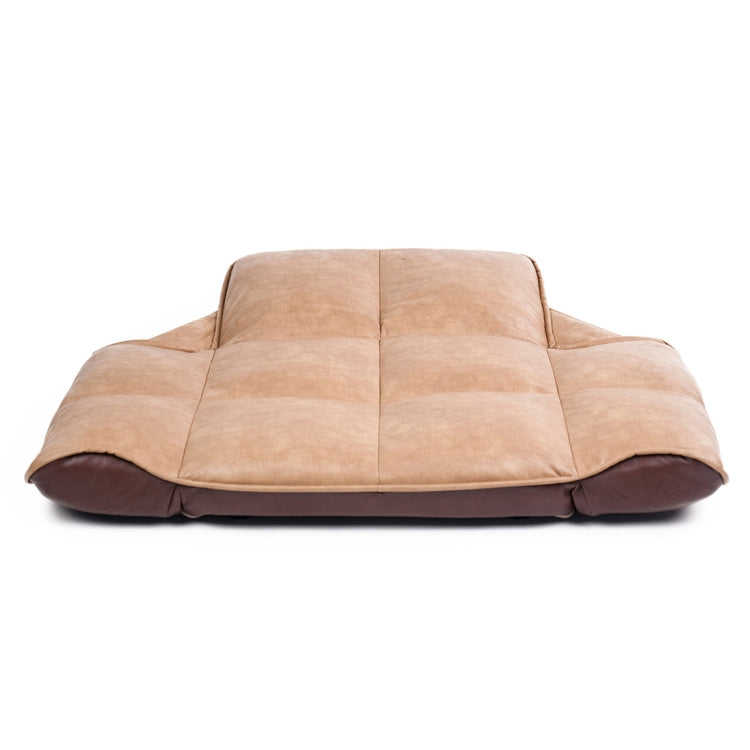 [US Warehouse] PU + PVC Leather Pet Bed with Adjustable Armrests(Tan)