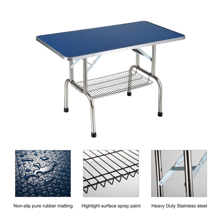 [US Warehouse] 36 inch Folding Heavy Duty Stainless Steel Dog Pet Grooming Table