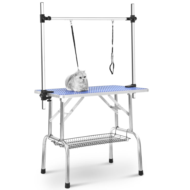 [US Warehouse] 46 inch Folding Heavy Duty Stainless Steel Dog Pet Grooming Table