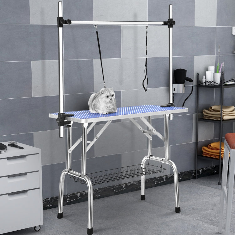 [US Warehouse] 46 inch Folding Heavy Duty Stainless Steel Dog Pet Grooming Table