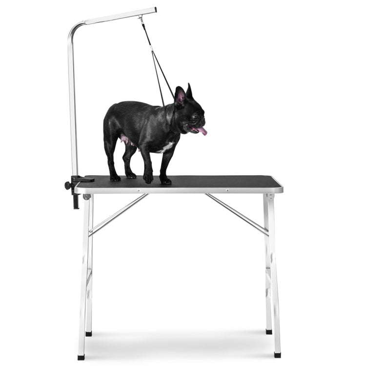 [US Warehouse] 30 inch Steel Legs Foldable Nylon Clamp Adjustable Arm Rubber Mat Pet Grooming Table
