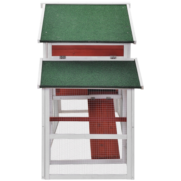 [US Warehouse] 74.8 inch Chicken Coop Rabbit House Wooden Small Animal Cage Bunny Hutch with Ramp and Tray