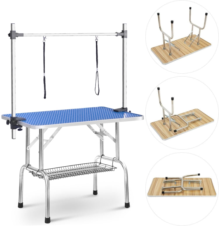 [EU Warehouse] Pet Dog Height Adjustable Grooming Table Drying Table for Small / Medium-sized Dogs, Size: 117x60x75cm(Blue)