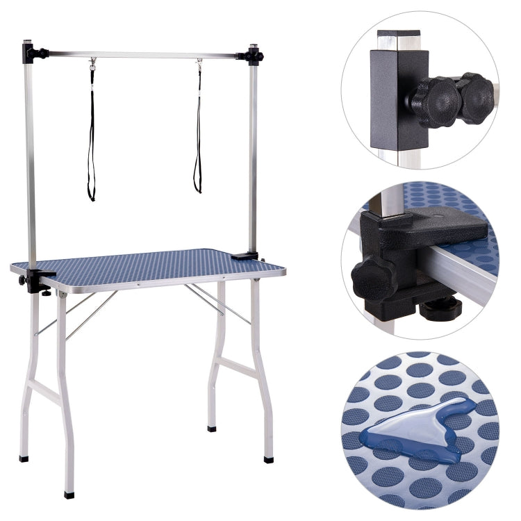 [EU Warehouse] Pet Dog Height Adjustable Grooming Table Drying Table for Small / Medium-sized Dogs, Size: 91x60.5x76.5cm(Blue)