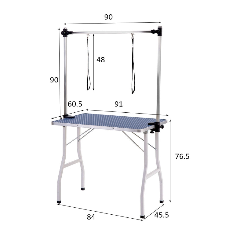 [EU Warehouse] Pet Dog Height Adjustable Grooming Table Drying Table for Small / Medium-sized Dogs, Size: 91x60.5x76.5cm(Blue)