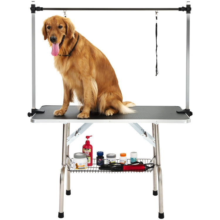 [EU Warehouse] Pet Dog Height Adjustable Grooming Table Drying Table for Small / Medium-sized Dogs, Size: 117x60x75cm(Black)