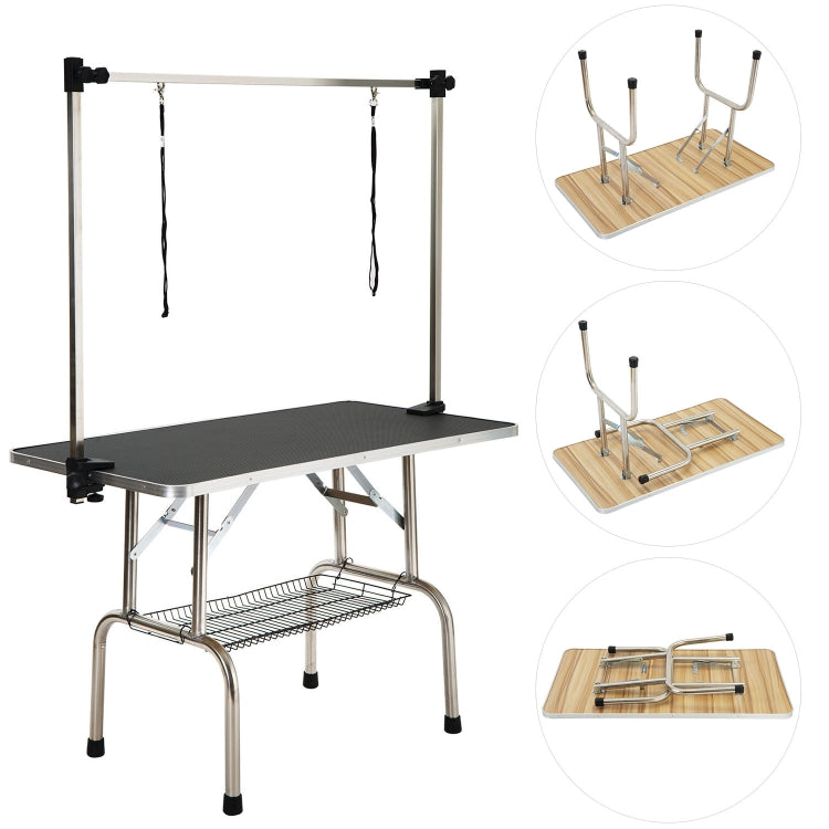 [EU Warehouse] Pet Dog Height Adjustable Grooming Table Drying Table for Small / Medium-sized Dogs, Size: 117x60x75cm(Black)