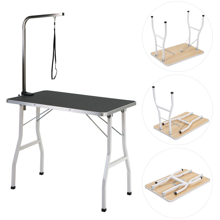 [EU Warehouse] Pet Dog Height Adjustable Grooming Table Drying Table for Small / Medium-sized Dogs, Size: 91x60.5x76.5cm(Black)