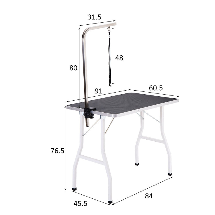 [EU Warehouse] Pet Dog Height Adjustable Grooming Table Drying Table for Small / Medium-sized Dogs, Size: 91x60.5x76.5cm(Black)