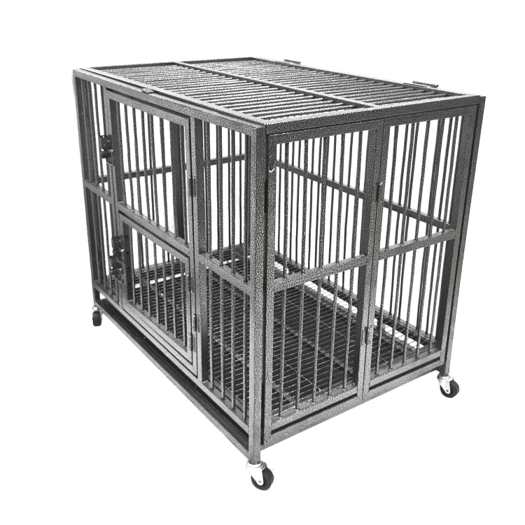 [US Warehouse] Heavy Duty Metal Pet Dog Crate Cage, Size: 110.5x70x87cm