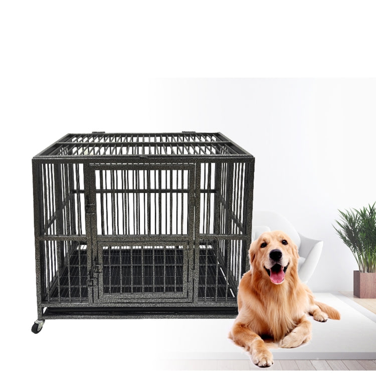 [US Warehouse] Heavy Duty Metal Pet Dog Crate Cage, Size: 110.5x70x87cm
